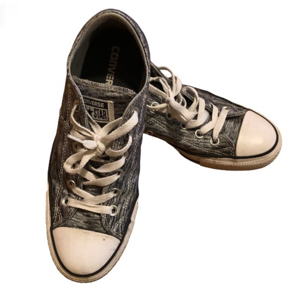 Converse, gently worn, Size 9, black and white heather